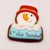 Galleta decorada-Muñeco de Nieve Feliz Navidad